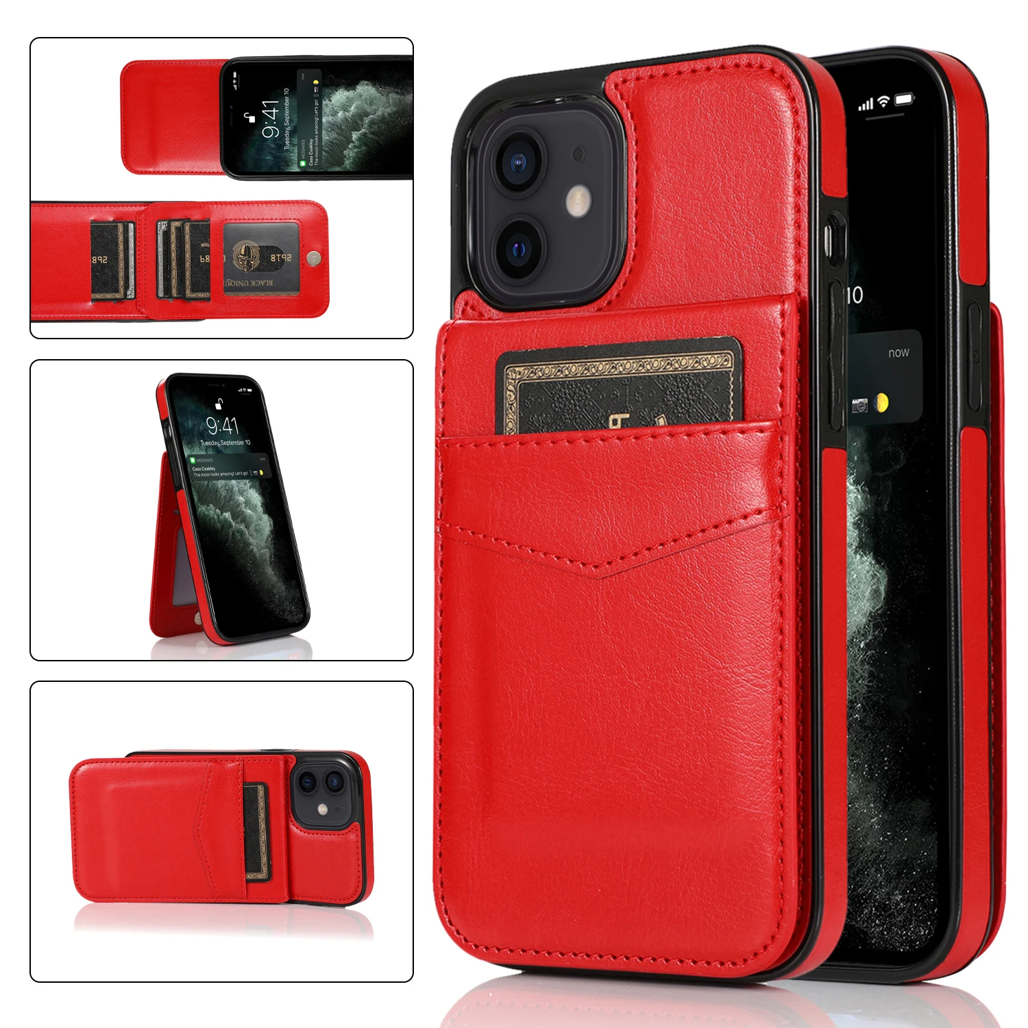 

Wallet Phone Case For iPhone 12 Mini 11 Pro Max SE 2020 XS XR X 6 7 8 Plus Business Flip Cover Leather Card Pocket Back Cover