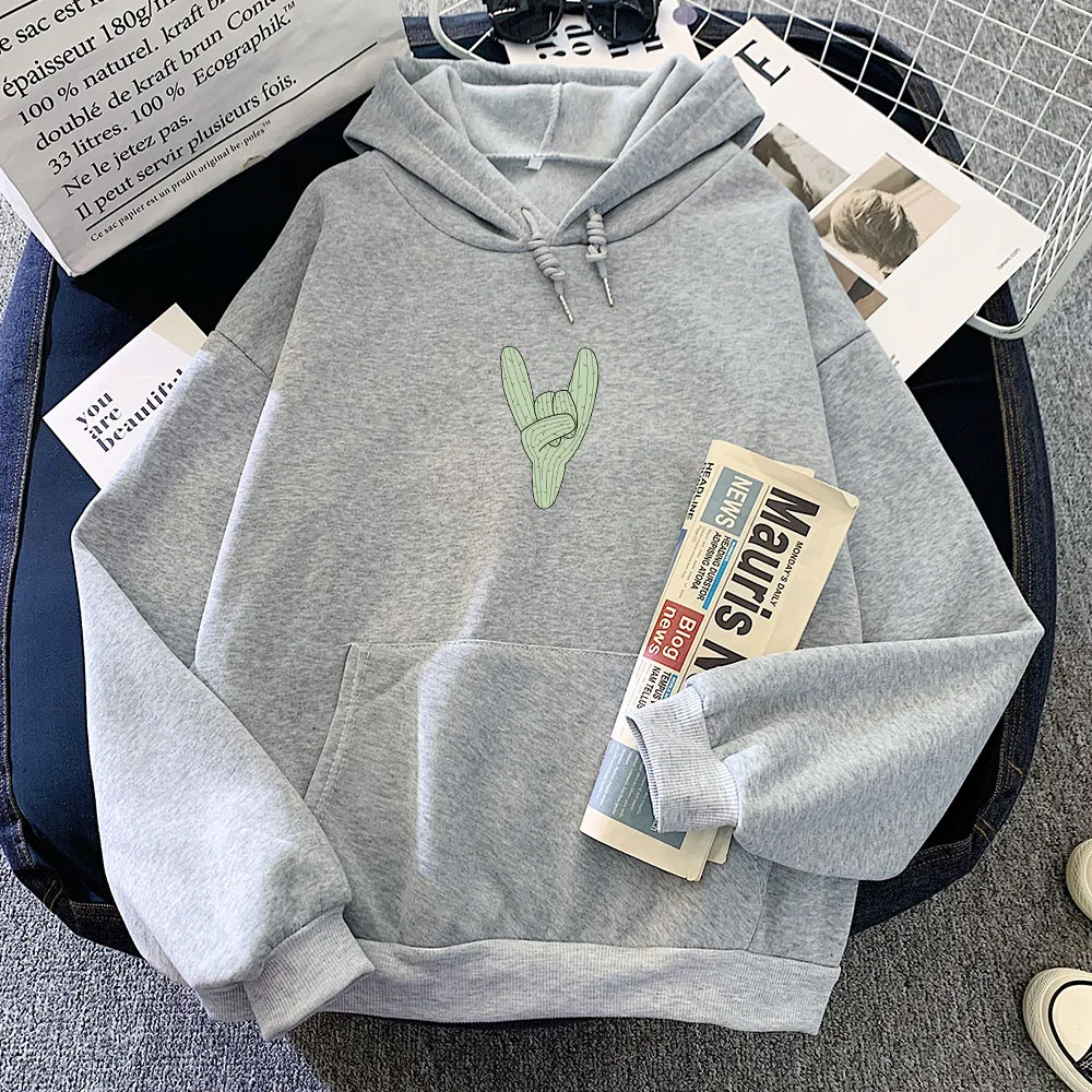 Women Hoodies Sweatshirt Cute Tops Fashion Oversized Hoodie Women's Fleece Funny Cactus Print Clothes Vintage Winter Sweetshirt