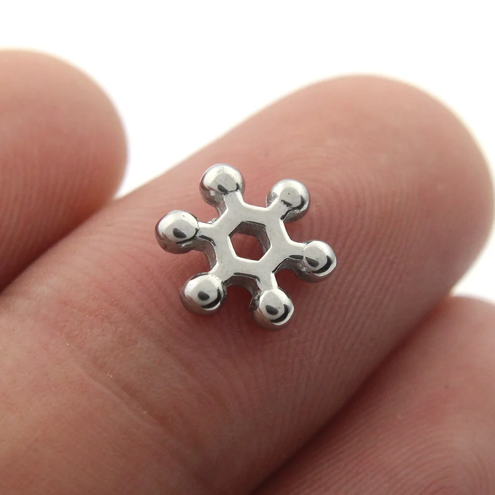 Нержавеющая сталь 316l Европейская Милая Снежинка маленькое отверстие распорка