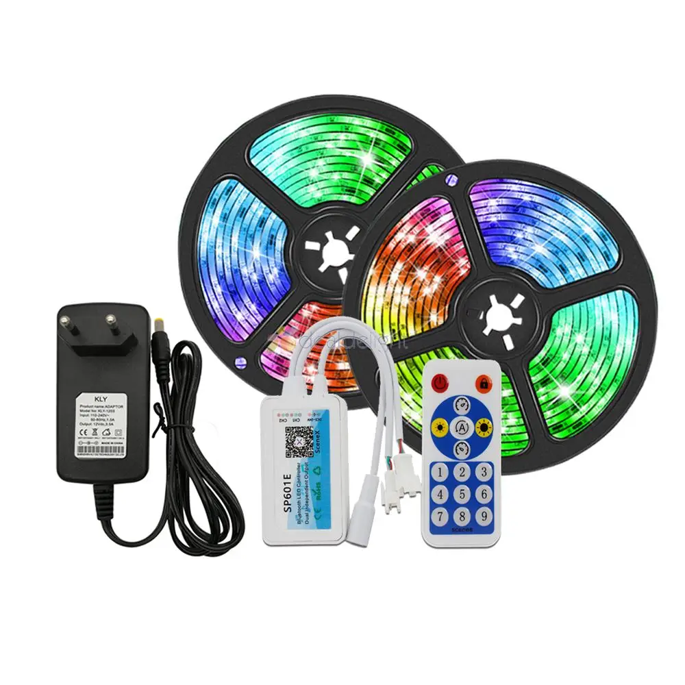 Светодиодная RGB ленсветильник WS2811 пикселей + музыкальный контроллер SP601E с