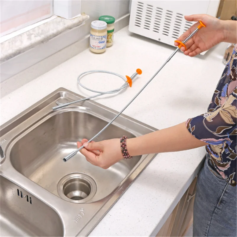 

Kitchen Accessories 1pcs 85cm Sewer Cleaning Brush Home Bendable Sink Tub Toilet Dredge Pipe Snake Brush Bathroom Kitchen Tools
