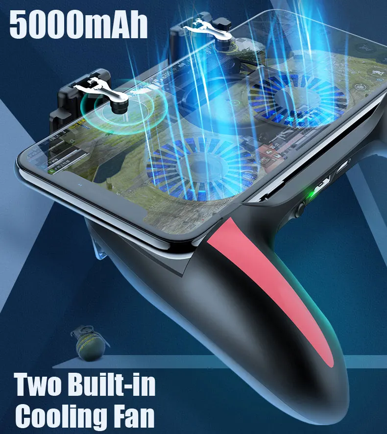 Геймпад Pubg контроллер Android джойстик мобильный игровой коврик контроллер с двойным охлаждающим вентилятором Powerbank геймпад
