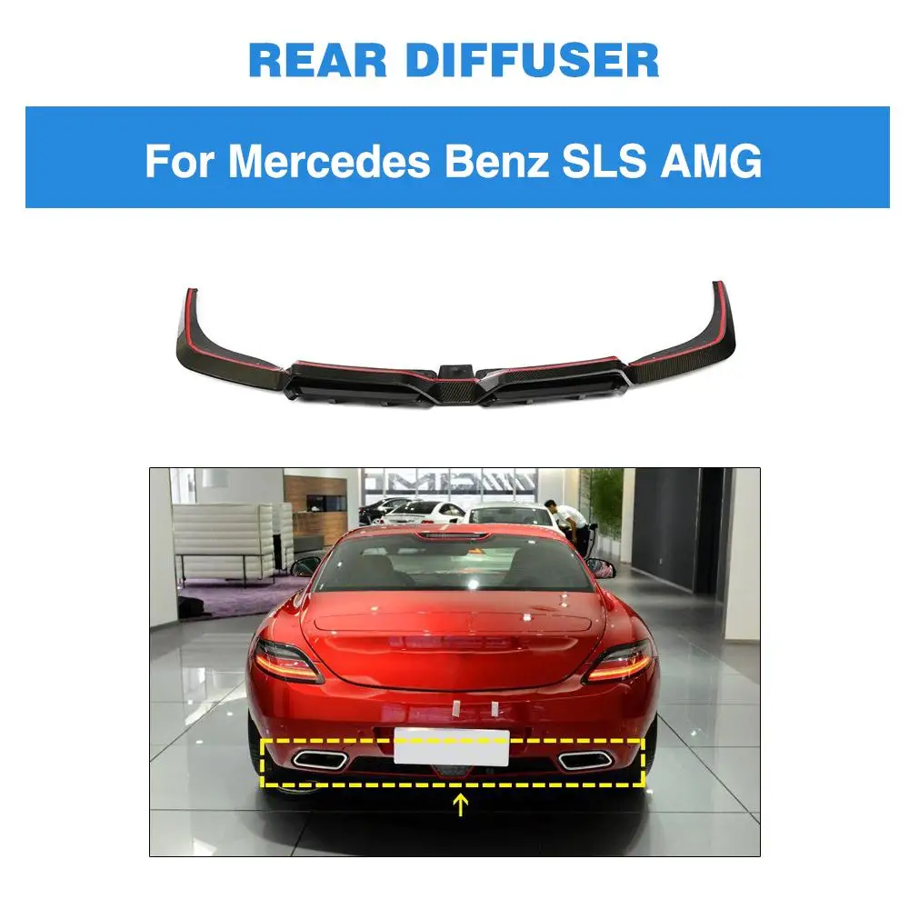 

Auto Car Rear Bumper Diffuser Lip Spoiler for Mercedes-Benz SLS Class SLS63 AMG 2010 - 2013 Carbon Fiber Car Spoiler