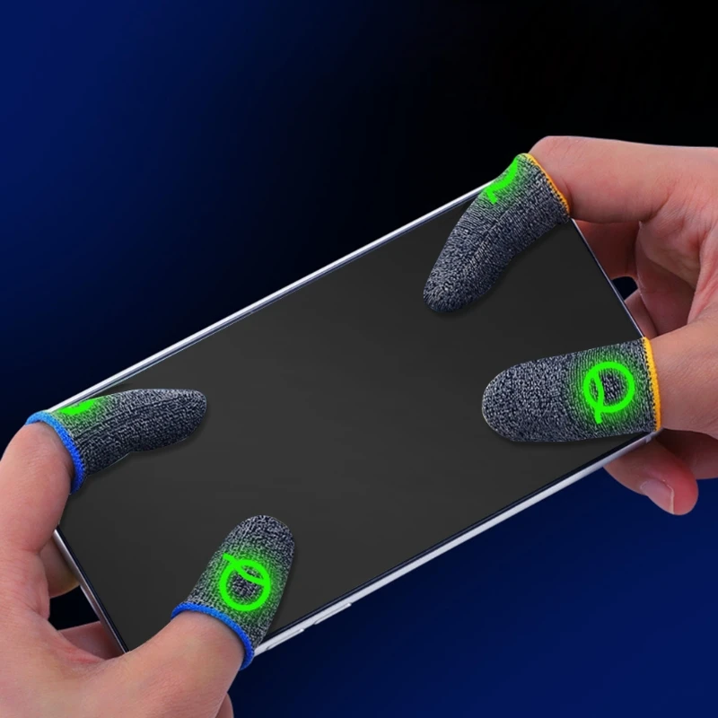 

For PUBG Mobile Game -Android iOS Mobile Games Sweat-proof Non-slip Touch Screen Breathable Finger Cots Luminous Game Finger Cot