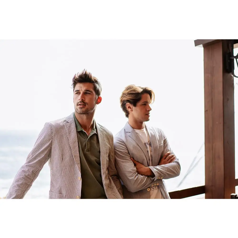 SIMWOOD 2021 Весна Новый Повседневный Блейзер мужские костюмы в Вертикальную Полоску