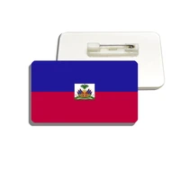 haiti flag brooch for women and men vintage lapel pin shirt bag accessory acrylic badge patriotic trinkets