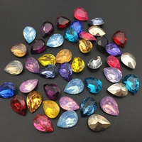 high quality 10x14mm 13x18mm water drop k9 colors resin rhinestone droplet use for clothes diy accessories