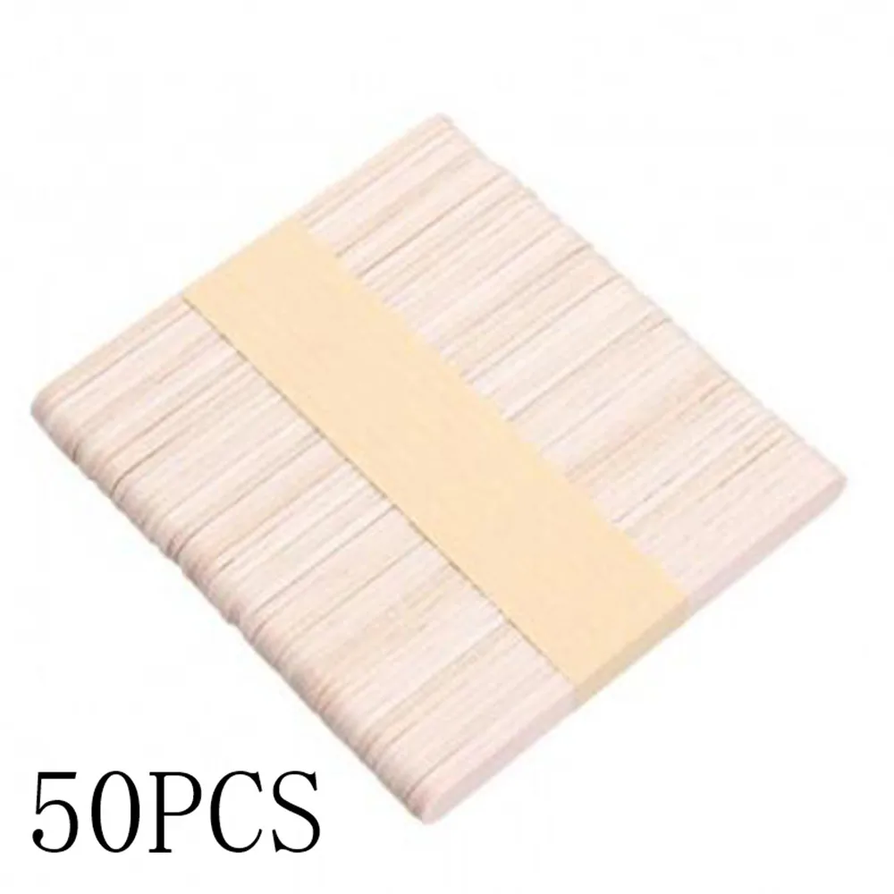 50pcs Woman Wooden Body Hair Removal Sticks Wax Waxing Disposable Beauty Toiletry Kits Wood Tongue Depressor Spatula | Красота и