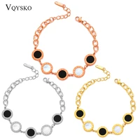 new trendy shell chain bracelet with roman letters stainless steel women jewelry bracelets adjustable pulseras gift design