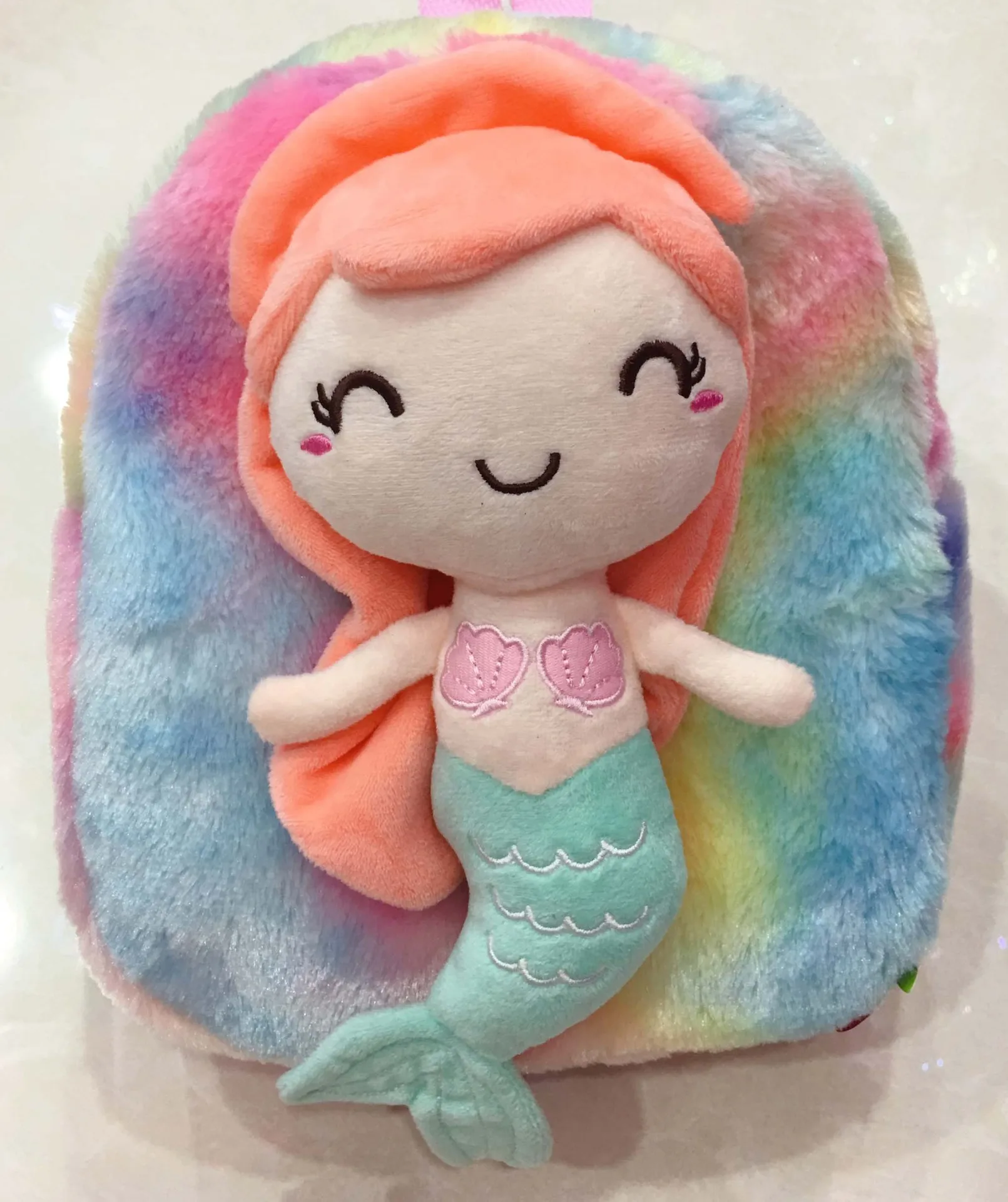 

School Bag Children Color Hair Mermaid Plush Cartoon GIRL'S School Bag Young STUDENT'S Kindergarten New Style Cute School Bag