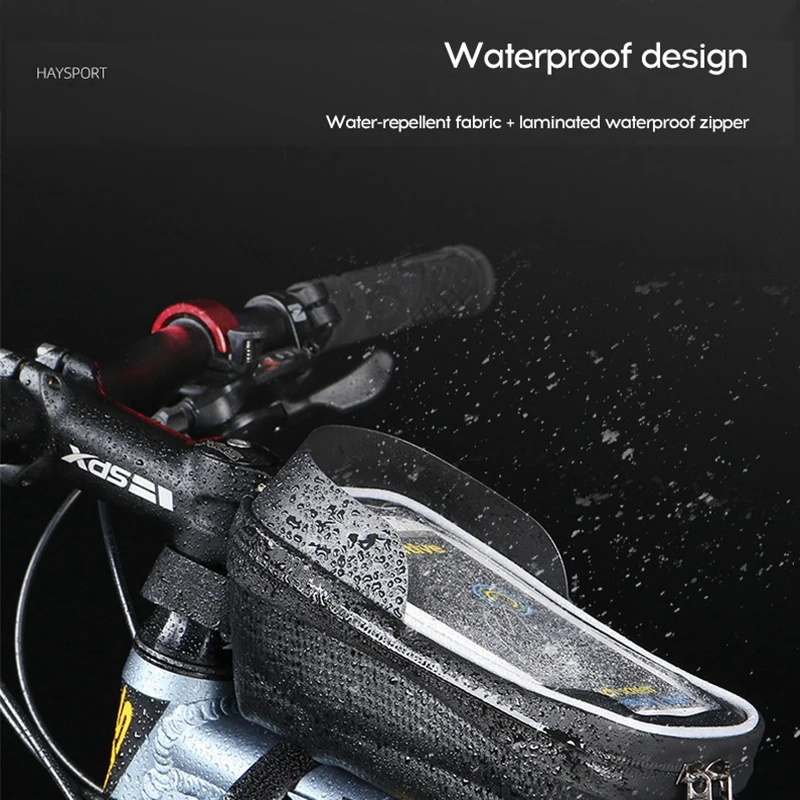 

New Cycling Bag Pu Waterproof Phone Touch Screen Bicycle Front Beam Bag Eva Compressive For 6.5Inch Phone Bike Accessories