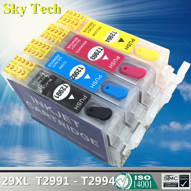 Перезаправляемые картриджи для чернил 29XL T2991 T2994 Epson XP 235 245 247 332 335 342 и т. Д. с