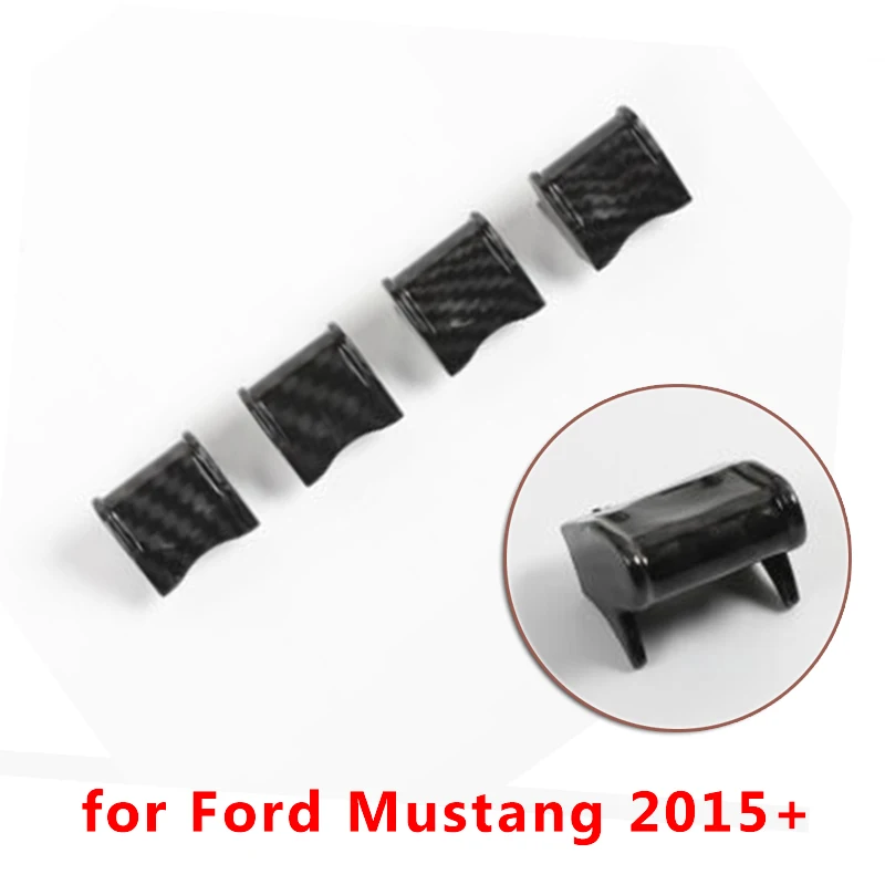 

Decor Button Cover For Ford Mustang 2015+ Interior Switch Trim 4Pcs ABS Auto Durable