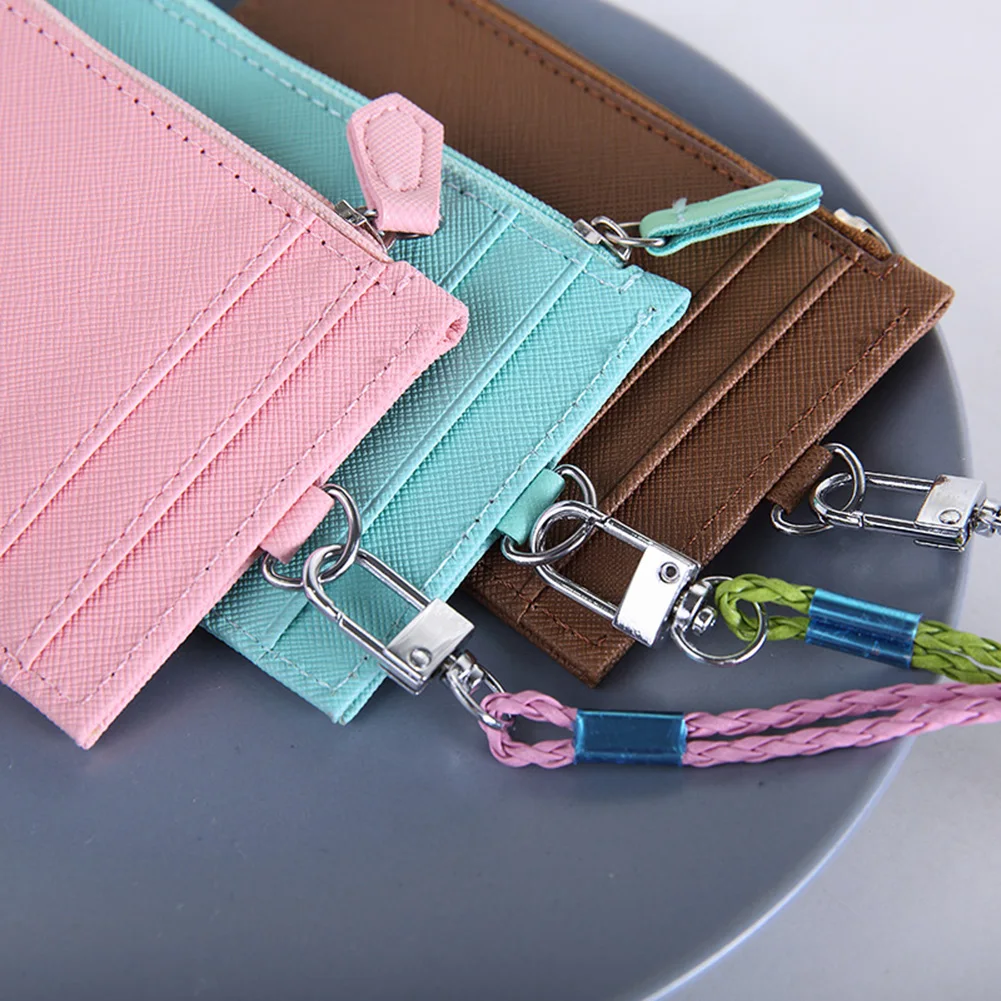 Бейдж унисекс из искусственной кожи на молнии с несколькими отделениями чехол