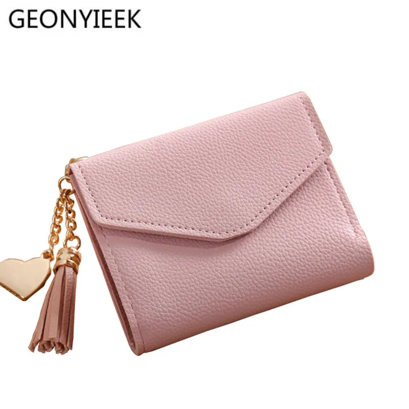 Кожаный кошелек с кистями для женщин маленькие Мини дамские бумажники Короткие