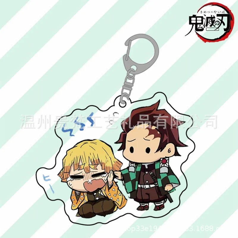 

Anime Peripheral Demon Slayer Two Yuan Acrylic Key Chain Hanging Accessories Manufacturers Direct Sales To Figure Customization