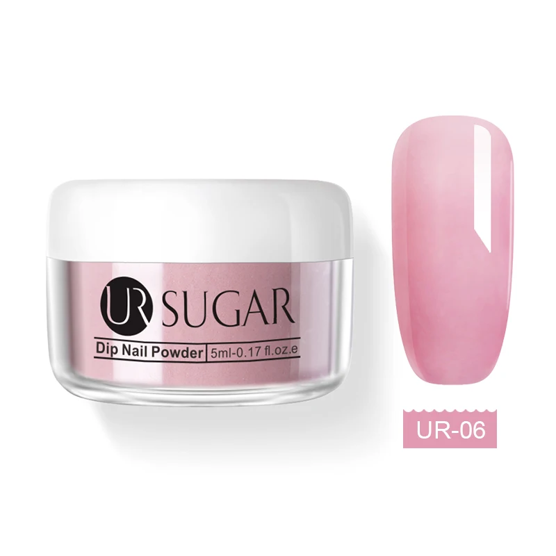 Ur Sugar 5 мл желе розовый Dip порошок для ногтей градиент французские ногти погружение порошок блеск украшение натуральный сухой без лампы - Цвет: UR-06