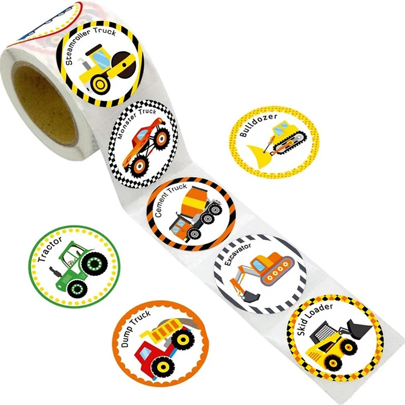 

500PCS/Roll Truck Stickers Christmas Sticker Paper Perforated Stationery Sticker