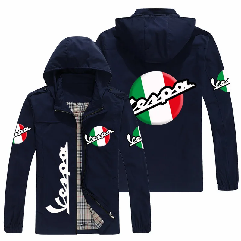 

2021 New Fashion Moto Vespa Logo Hoodies Men's Spring Autumn Casual Sweatshirt Zipper Cardigan Jacket Coat 7 Colors