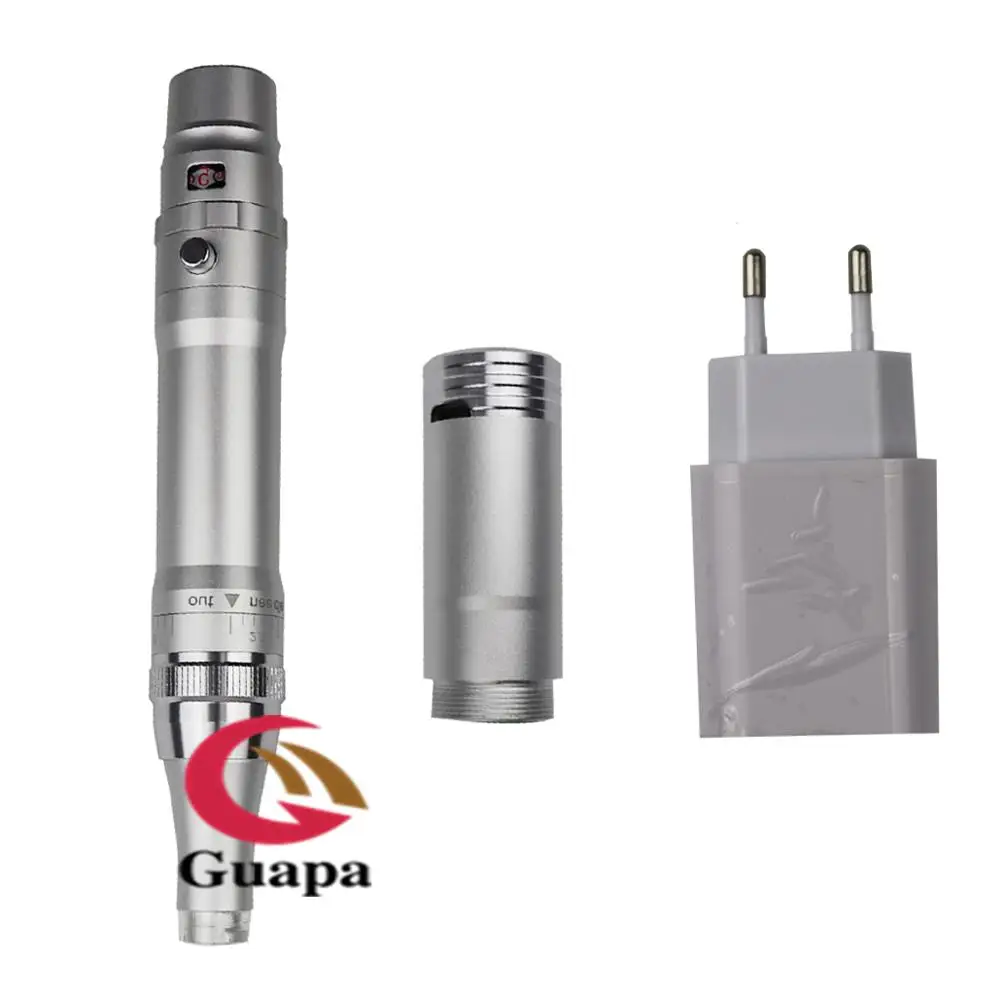 Silver Pen EU PLUG Беспроводная Машинка для перманентного макияжа, ручка для татуировки, Беспроводная Машинка для татуировки, перезаряжаемая татуировочная машинка для пистолета с эффектом омбре, пудра, брови - Цвет: Silver Pen EU PLUG