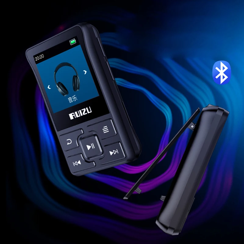 Новейший Спортивный Bluetooth MP3-плеер RUIZU X55, 8 ГБ, мини-клип с поддержкой экрана, FM, запись, электронная книга, часы, шагомер