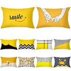 Желтая наволочка для подушки высокого качества 30x50, текстильный чехол для диванной подушки с геометрическим рисунком в виде листьев ананаса, чехол для украшения дома и автомобиля