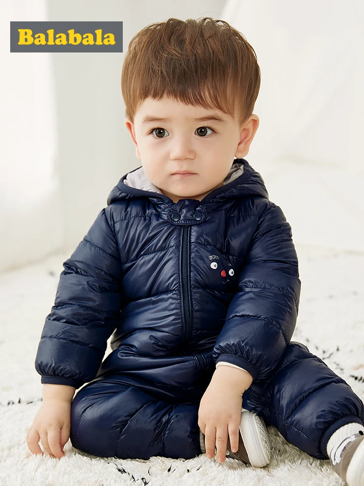 Детский пуховой комбинезон Balabala зимний теплый с капюшоном верхняя одежда для