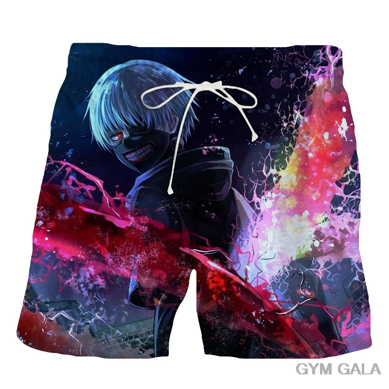 

2021 New Summer Anime Tokyo Ghoul Japanese running shorts Men Brand Skateboard Tokyoghoul sports Print Beach Shorts pants