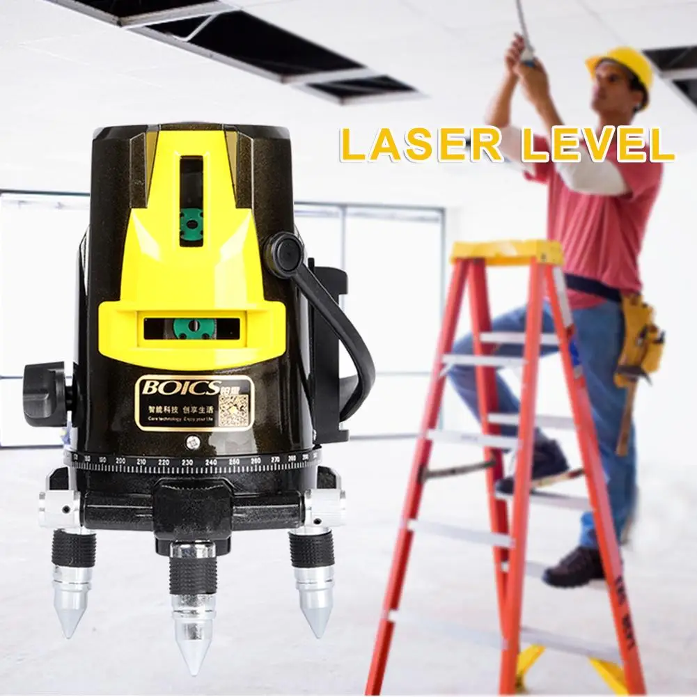 

5 Lines Laser Level Self Levelling ( 3 Degrees) Green Beam Laser Horizontal & Vertical Cross-Line With Magnetic Base
