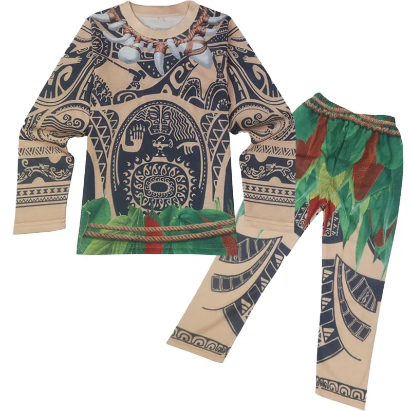 Детские зимние пижамы для мальчиков Моана Хэллоуин Детская рубашка хлопковая