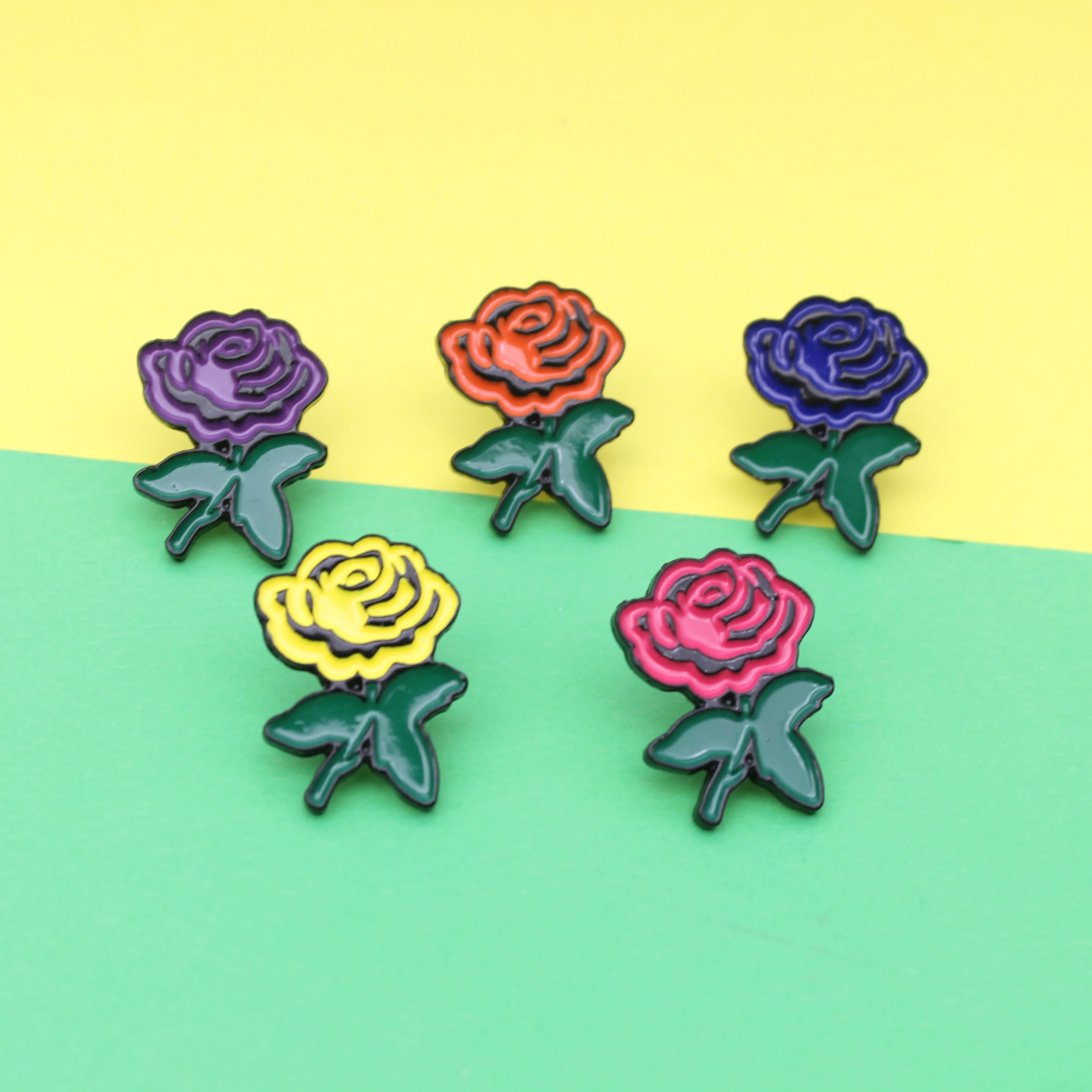 Симпатичные броши в форме цветка розы мода цвета: красный желтый оранжевый синий