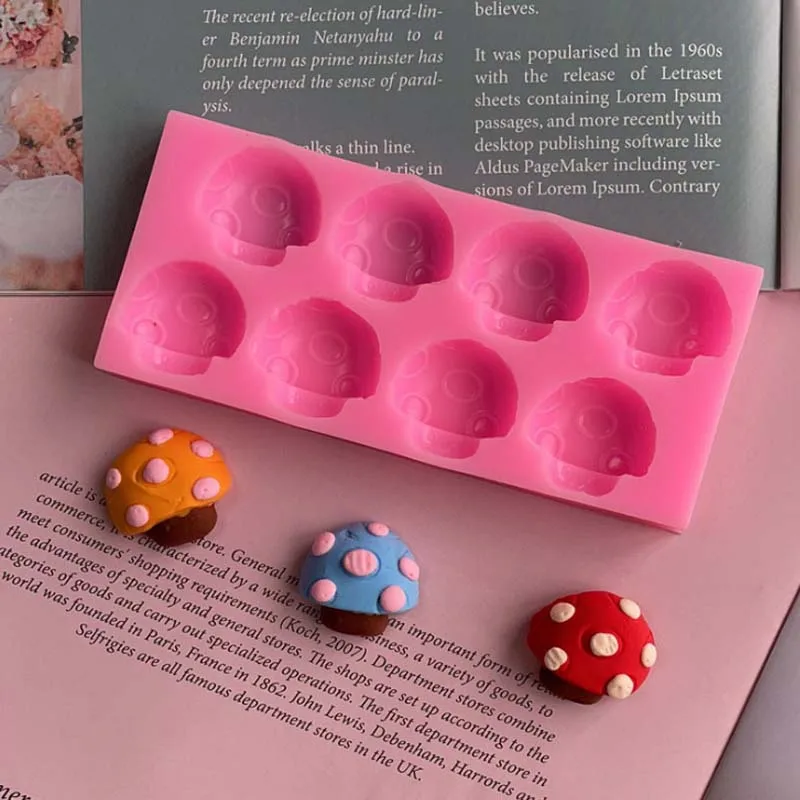 

8 Even Mushroom Shape Silicone Mold Fondant Mold Cake Decorating Tools Chocolate Cupcake Baking Gumpaste Mold