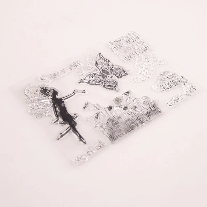 

Fairy Butterfly Clear Stamps for DIY Scrapbooking Card Flowers Transparent Stamps Making Album paper Craft Decor New 2019 Stamps