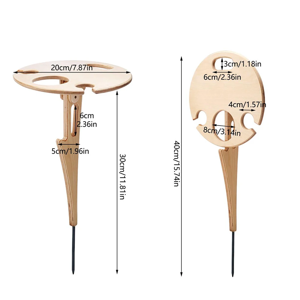 

10PCS Outdoor Wine Table with Foldable Round Desktop Mini Wooden Picnic Table Easy To Carry Wine Rack Dropshipping