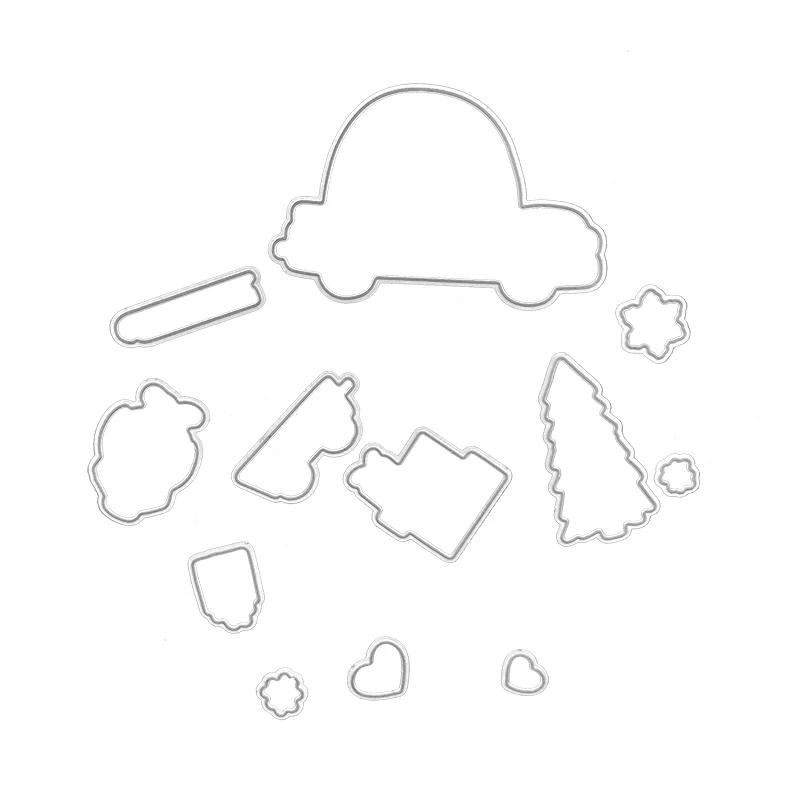 Рождественский элемент нож форма для резки металла серебро ремесло набор