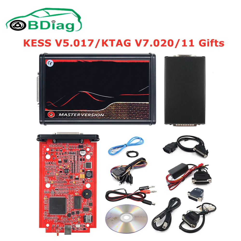 Онлайн Kess V5.017 2 80 OBD2 менеджер Тюнинг Комплект KTAG V7.020 4 светодиодный неограниченное