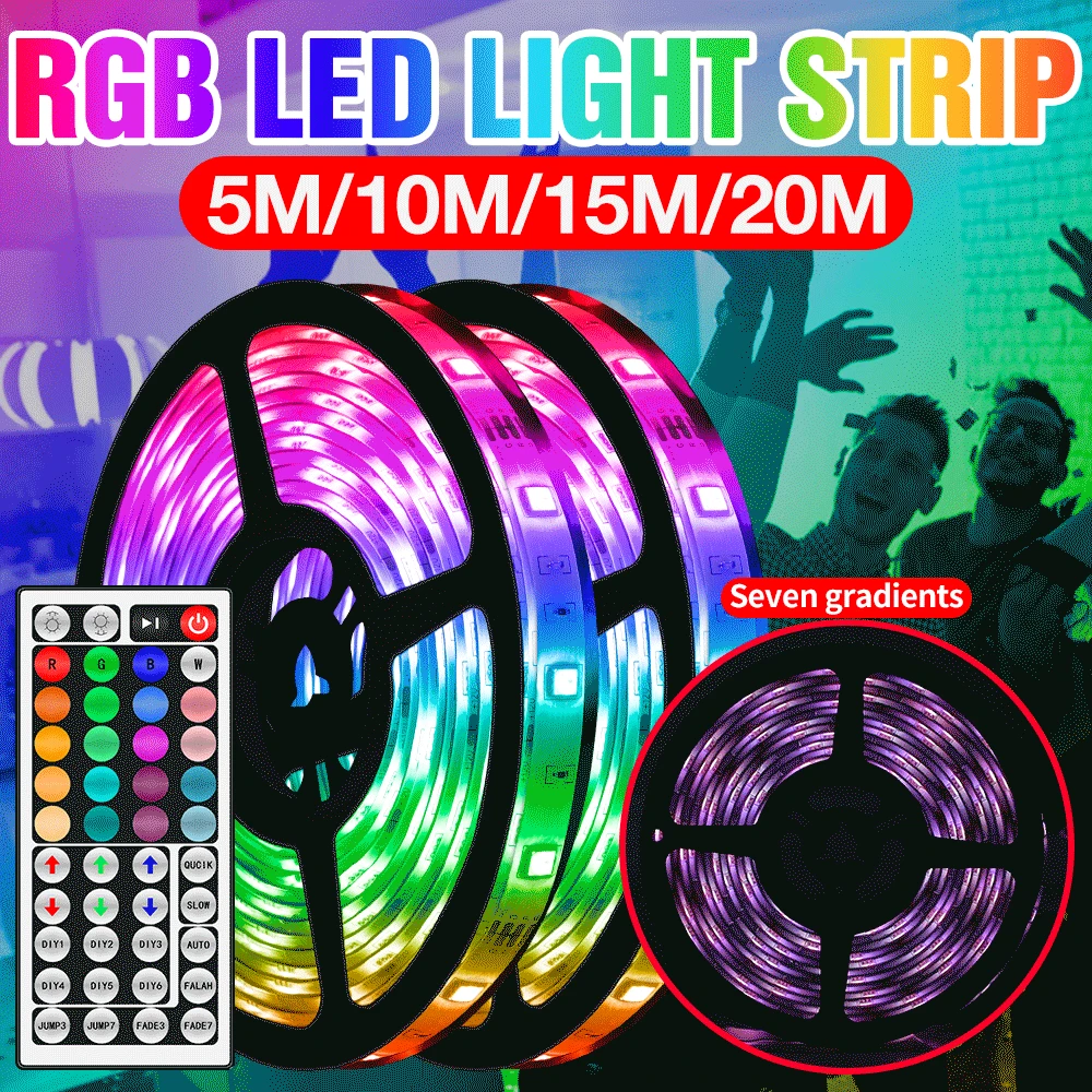 

RGB Ligth Strip LED Decoracion Lighting LED Lamps Flexible Tape DC 12V Waterproof Lamps 5 10 15 20M LED Diode Lights Ribbon 5050