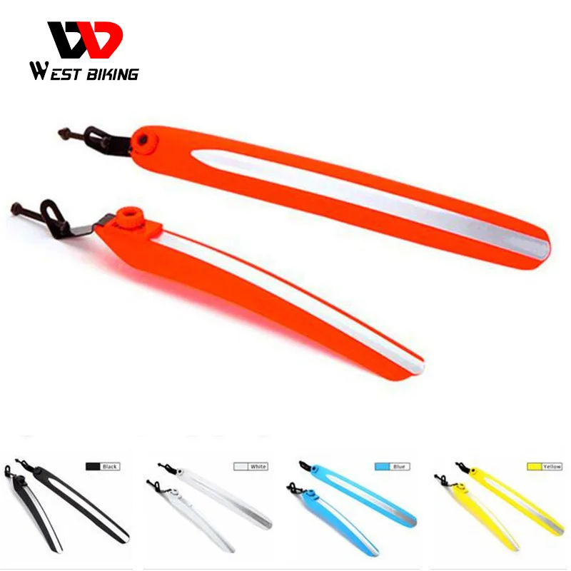 WEST BIKING 2Pcs Bicycle Fenders Bike Front/Rear Fender Quick Release With Reflect Tape Mudguard Wings Cycling | Спорт и развлечения