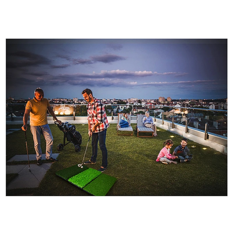 

Golf Practice Mat Foldable Artificial Lawn Nylon Grass with Rubber Tee Indoor Backyard Golf Training Hitting Mat