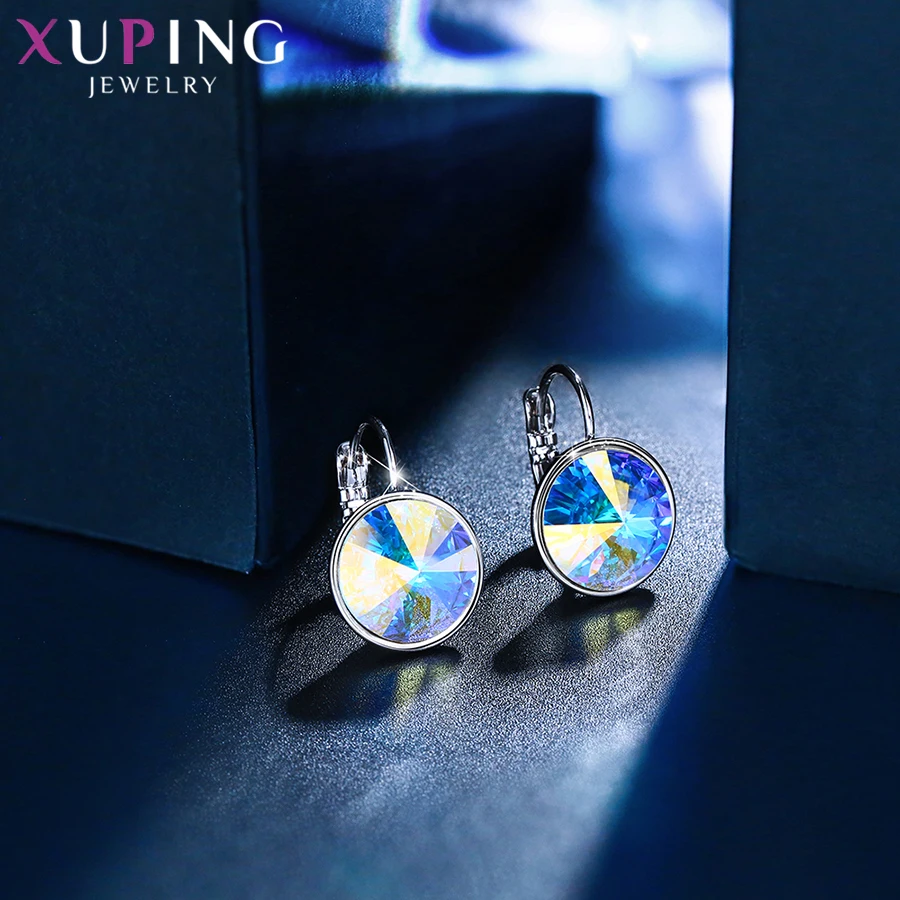 Xuping стильные элегантные блестящие серьги-кольца с кристаллами от Swarovski Подарок на годовщину для женщин девочек M99-20641