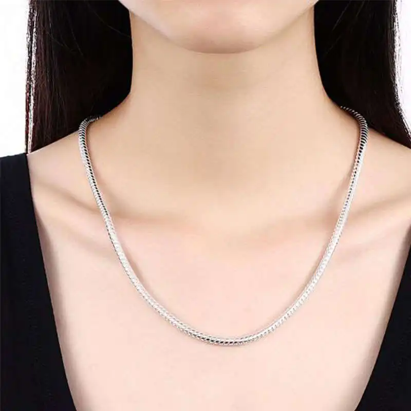 

2020 Fashion 24 20 Inch Solid 3MM Jewelry Men Snake Chain Necklace