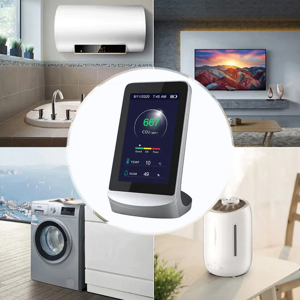 

DM72C Air Quality Monitor Air Quality Tester For CO2 Temperature Relative Air Gas Detector Real Time Data Mean Value Recording