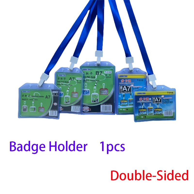 

1pcs Double-Faced Soft Cardholders for Bus Metro Pass Protector Name Business ID Tag Badge Holder with Lanyard Nurse