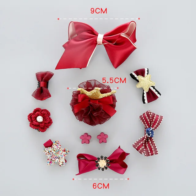 

10 Piece hair clip set Cute Hair Accessories Girl headwear Bow Flower animal Hairpins hair band cartoon Elastic Free shipping