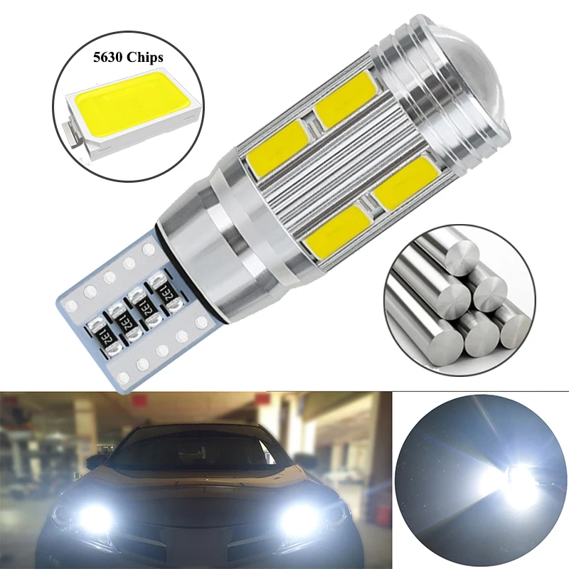 2 PCS T10 W5W 194 LED Bulb For Car Signal Light Canbus Free Error 5630 Chips 6500K 12V White Auto Wedge Side Trunk Lamps | Автомобили и