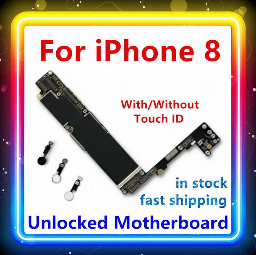 64 Гб 256 100% Оригинальная Замена для IPhone 8 материнская плата с/без Touch ID чистая