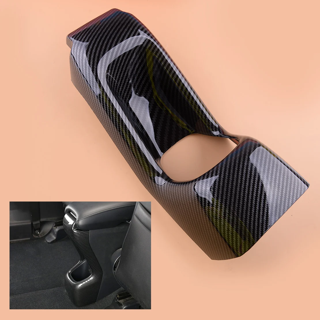 

Текстурный стильный подлокотник beler из углеродного волокна для заднего сиденья, Противоударная обшивка, подходит для Honda HR-V HRV Vezel 2016 2017 2018 2019
