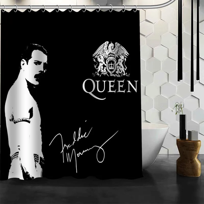 

Лучшая занавеска для душа Queen Freddie Mercury, занавеска для ванной из полиэстера с принтом, Товары для ванной комнаты с крючком
