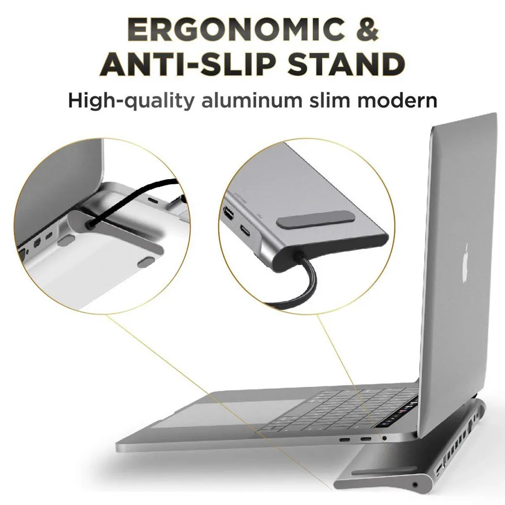 S SKYEE 12 в 1 концентратор USB Type C к HDMI RJ45 мульти USB3.0 Мощность адаптер для MacBook Pro Air док-станция для 3 Порты и разъёмы концентратор разделен
