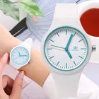 Часы наручные женские с резиновым браслетом, Модные Аналоговые кварцевые, с силиконовым ремешком, Прямая поставка
